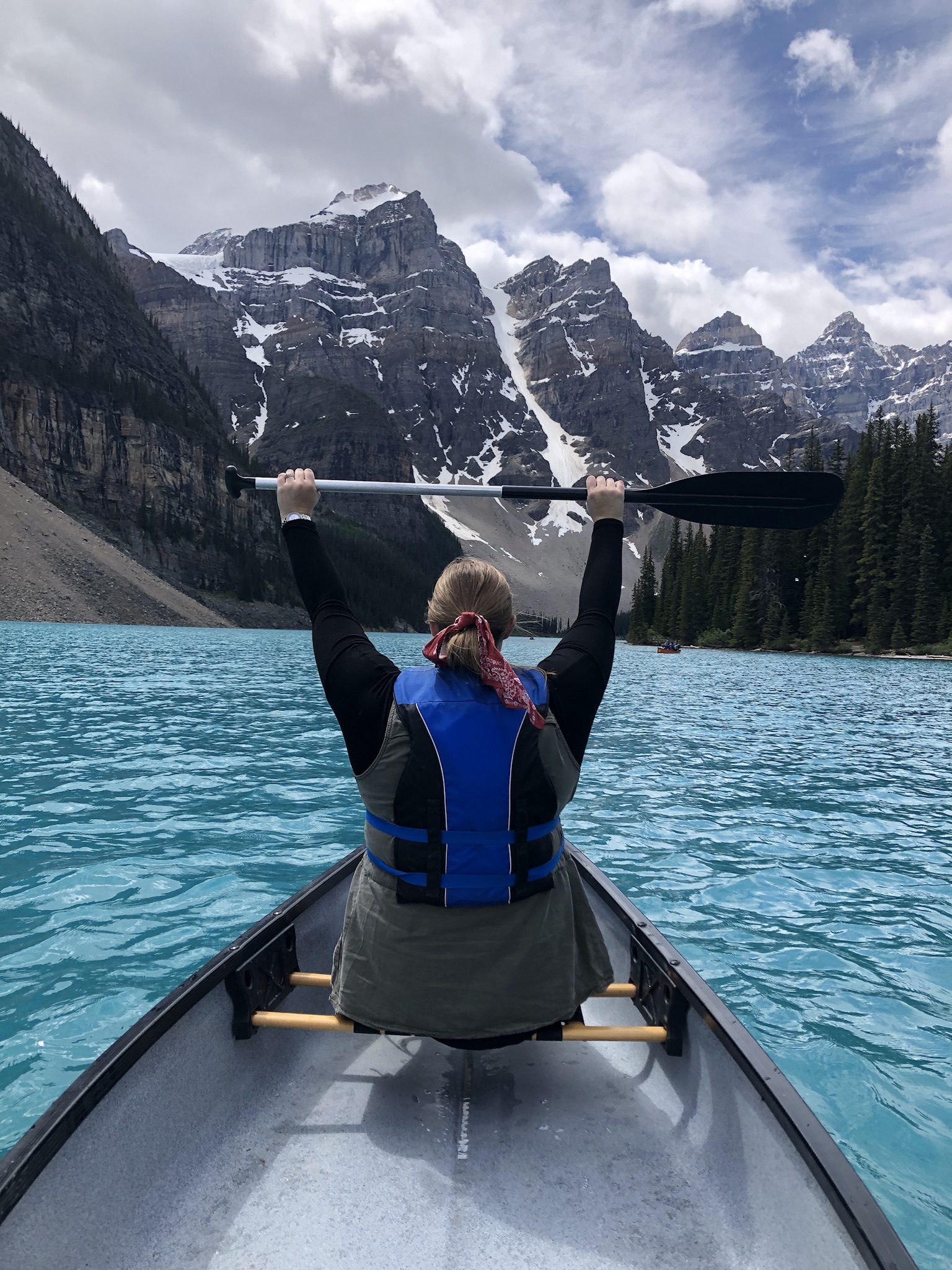 Canoeing on Moraine Lake